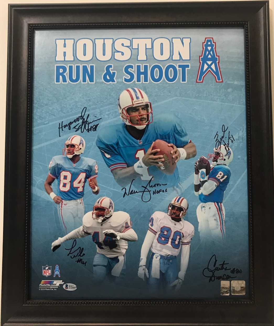 Multi Signed Autographed Signed Houston Oilers Run & Shoot 16X20